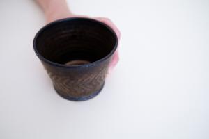 金釉 焼酎カップ(ヘリンボーン)