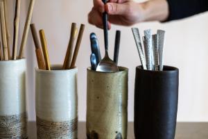 錆釉カトラリースタンド 中太