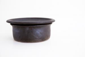 錆釉 台皿鉢