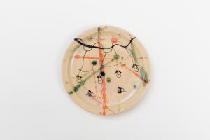 弥七田織部 丸皿 A