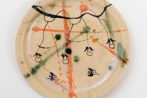 弥七田織部 丸皿 A