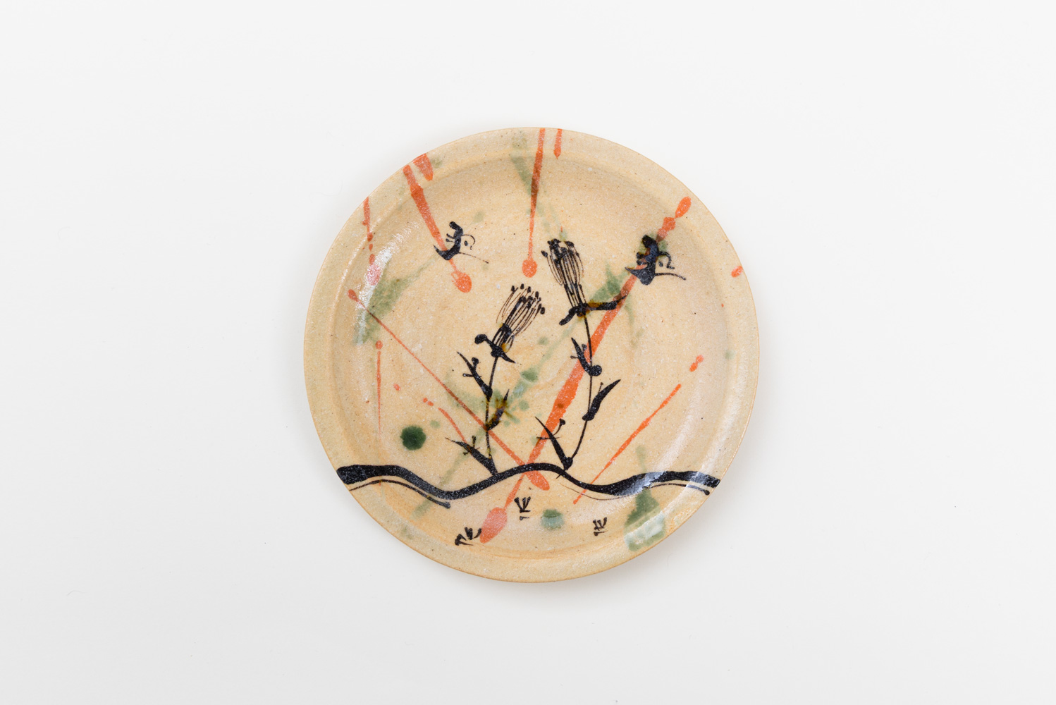 弥七田織部 丸皿 B