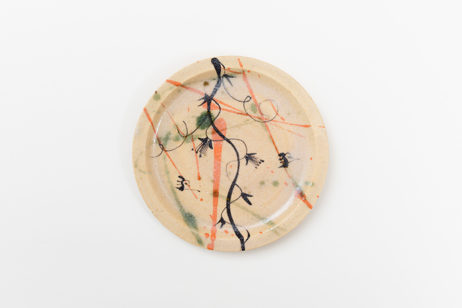 弥七田織部 丸皿 E