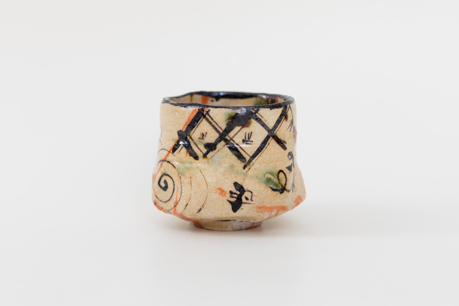 弥七田織部 ぐい呑 (木箱付) A