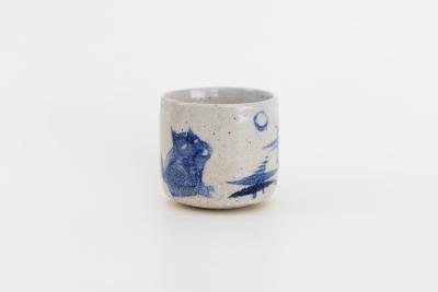 犬のいる風景 山水文 のぞき猪口