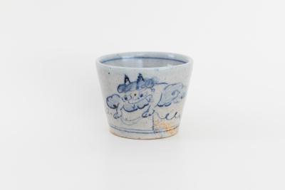 太鼓を拾う鬼 蕎麦猪口 A