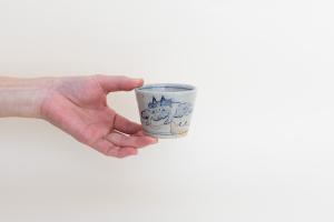 太鼓を拾う鬼 蕎麦猪口 A