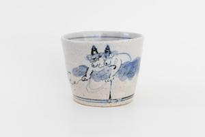 太鼓を拾う鬼 蕎麦猪口 B