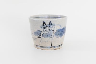 太鼓を拾う鬼 蕎麦猪口 B