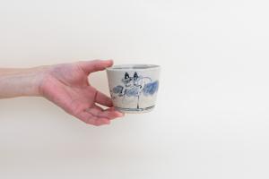 太鼓を拾う鬼 蕎麦猪口 B