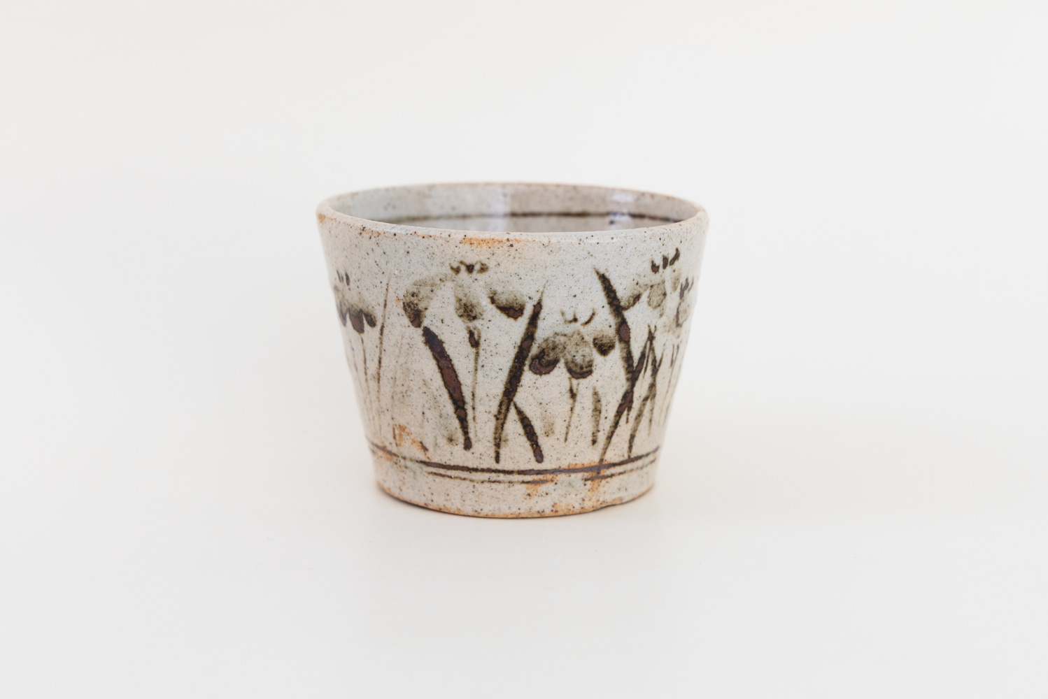 鉄絵 菖蒲文 蕎麦猪口 C