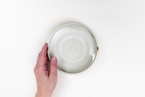 緑釉 鉄彩向鉢