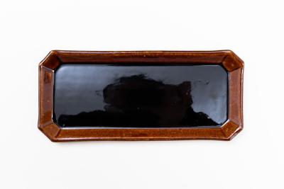 飴釉 八角長角皿