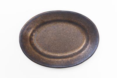 金釉 リムだ円皿