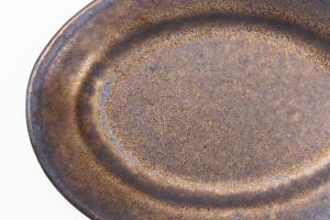 金釉 リムだ円皿