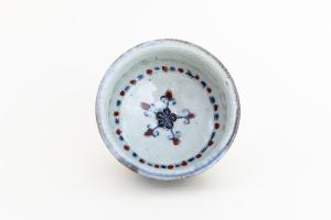 紅安南 ぐい呑み(木箱付)