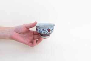 紅安南 ぐい呑み(木箱付)