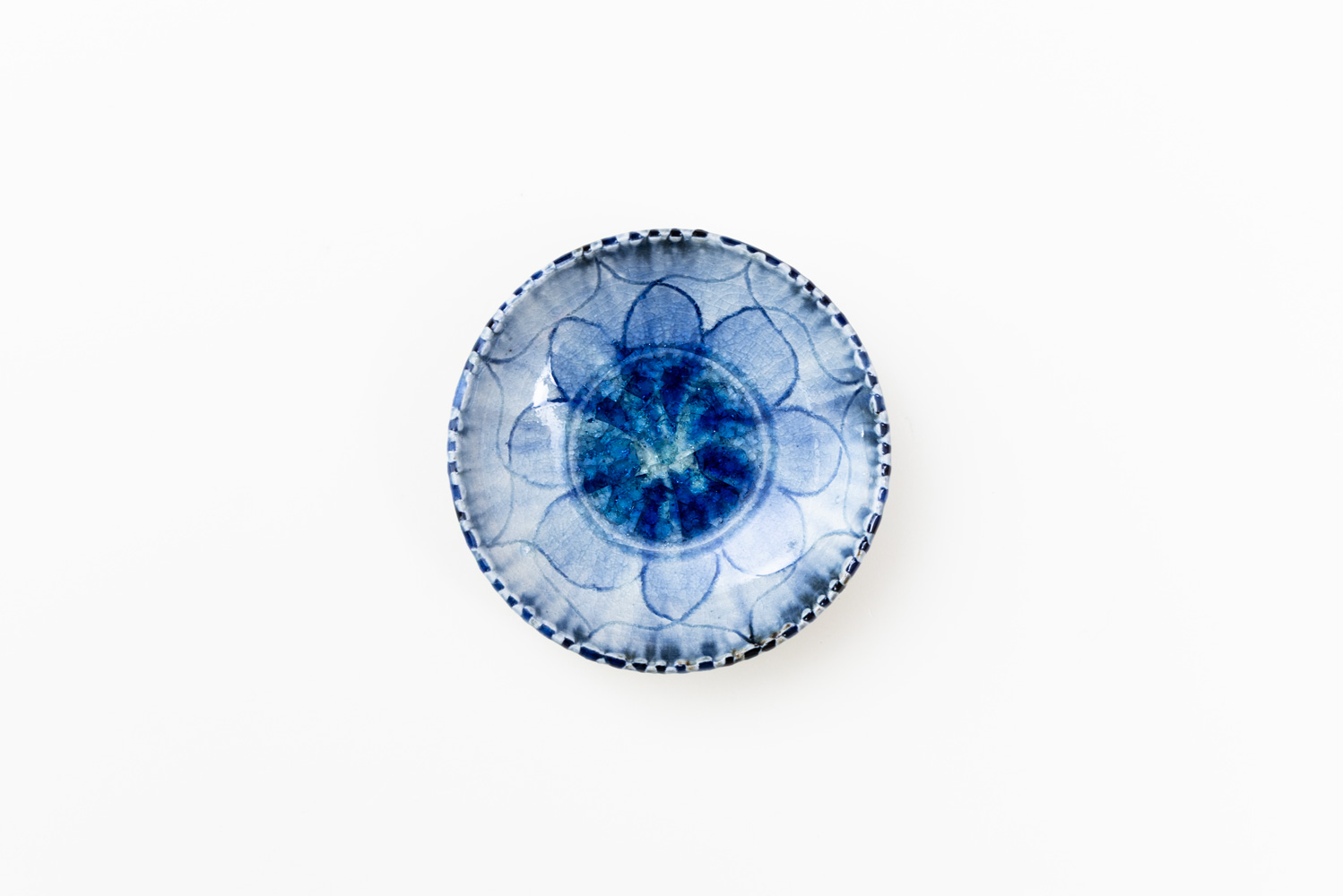 灰釉呉須 豆皿 B