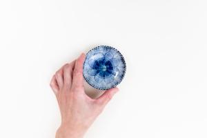 灰釉呉須 豆皿 B