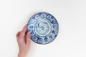 灰釉呉須 5.5寸皿 B