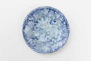 灰釉呉須 5.5寸皿 C