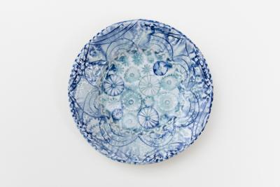 灰釉呉須 5.5寸皿 C