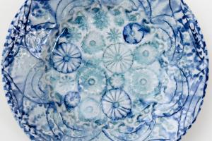 灰釉呉須 5.5寸皿 C