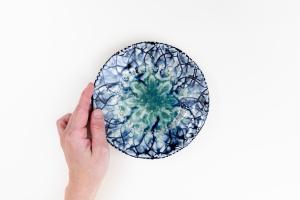 灰釉呉須 5.5寸皿 D