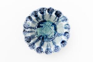 灰釉呉須 中鉢 A