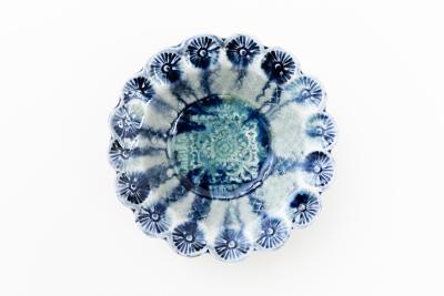 灰釉呉須 中鉢 A