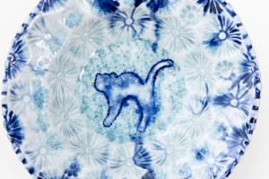 灰釉呉須 中鉢 D