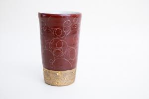 赤巻 金彩細カップ