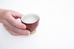 赤巻 金彩酒盃B