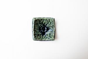 織部 陽刻四方皿 中C