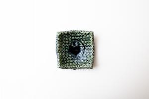 織部 陽刻四方皿 中E