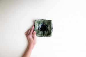 織部 陽刻四方皿 中F