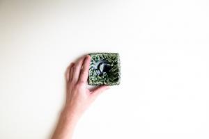 織部 陽刻四方皿 小C