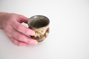 灰釉 唐草 ぐい呑み