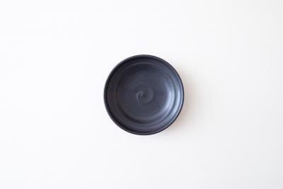 黒釉 段々皿 5寸