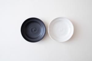 黒釉 段々皿 5寸