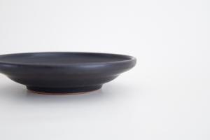 黒釉 段々皿 5寸