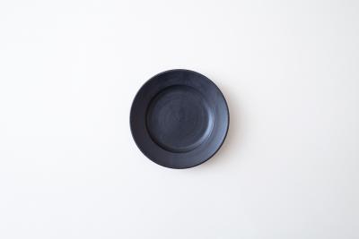 黒釉 リム皿 5寸