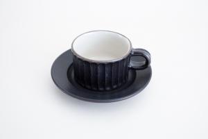 黒釉 リム皿 5寸