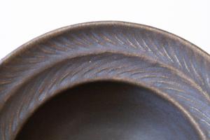 錆釉 リーフリムボウル 8寸