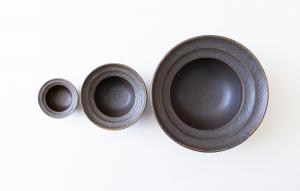 錆釉 リーフリムボウル 8寸