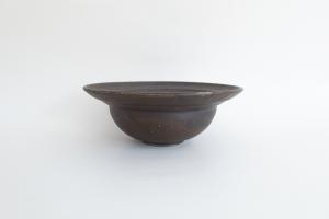 錆釉 リーフリムボウル 8寸
