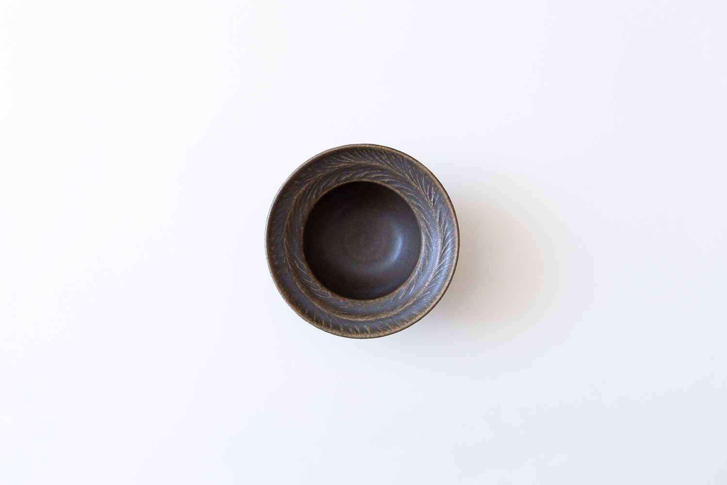 錆釉 リーフリムボウル 5寸