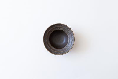 錆釉 リーフリムボウル 5寸