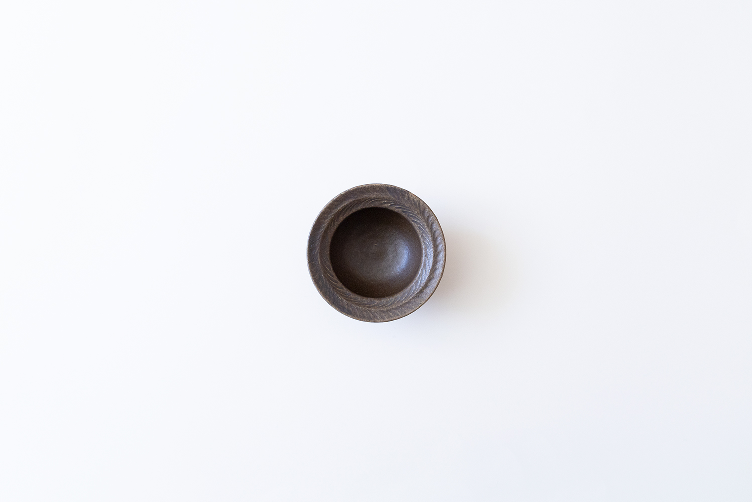 錆釉 リーフリムボウル 3寸