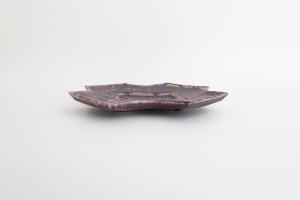 灰紫 変形 リム皿